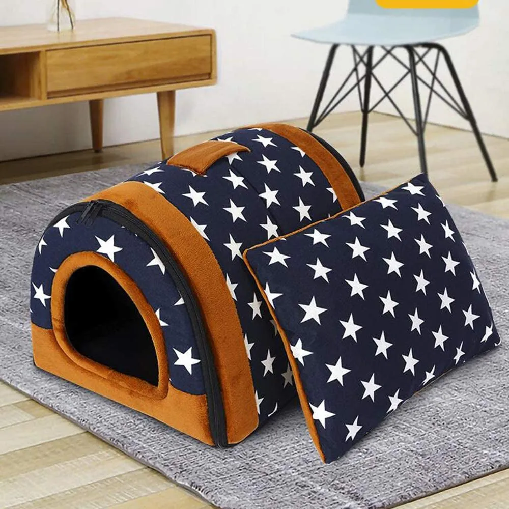 2-In-1 Pet Rainbow Striped House