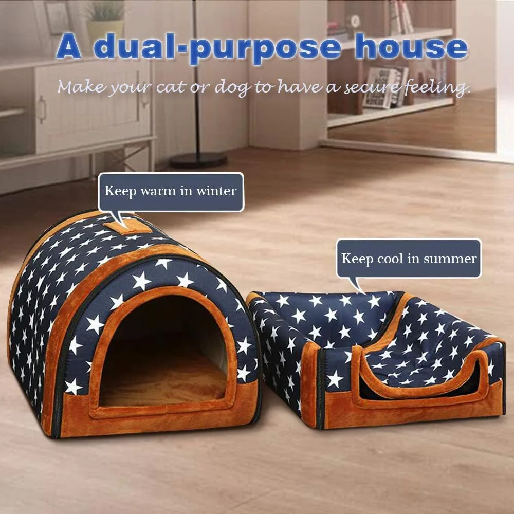 2-In-1 Pet Rainbow Striped House