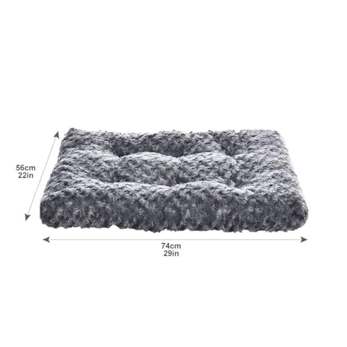 Amazon Basics Cat and Dog Bed and Crate Pad, Machine Washable, Indoor, 29 x 21 x 3 inches, Gray