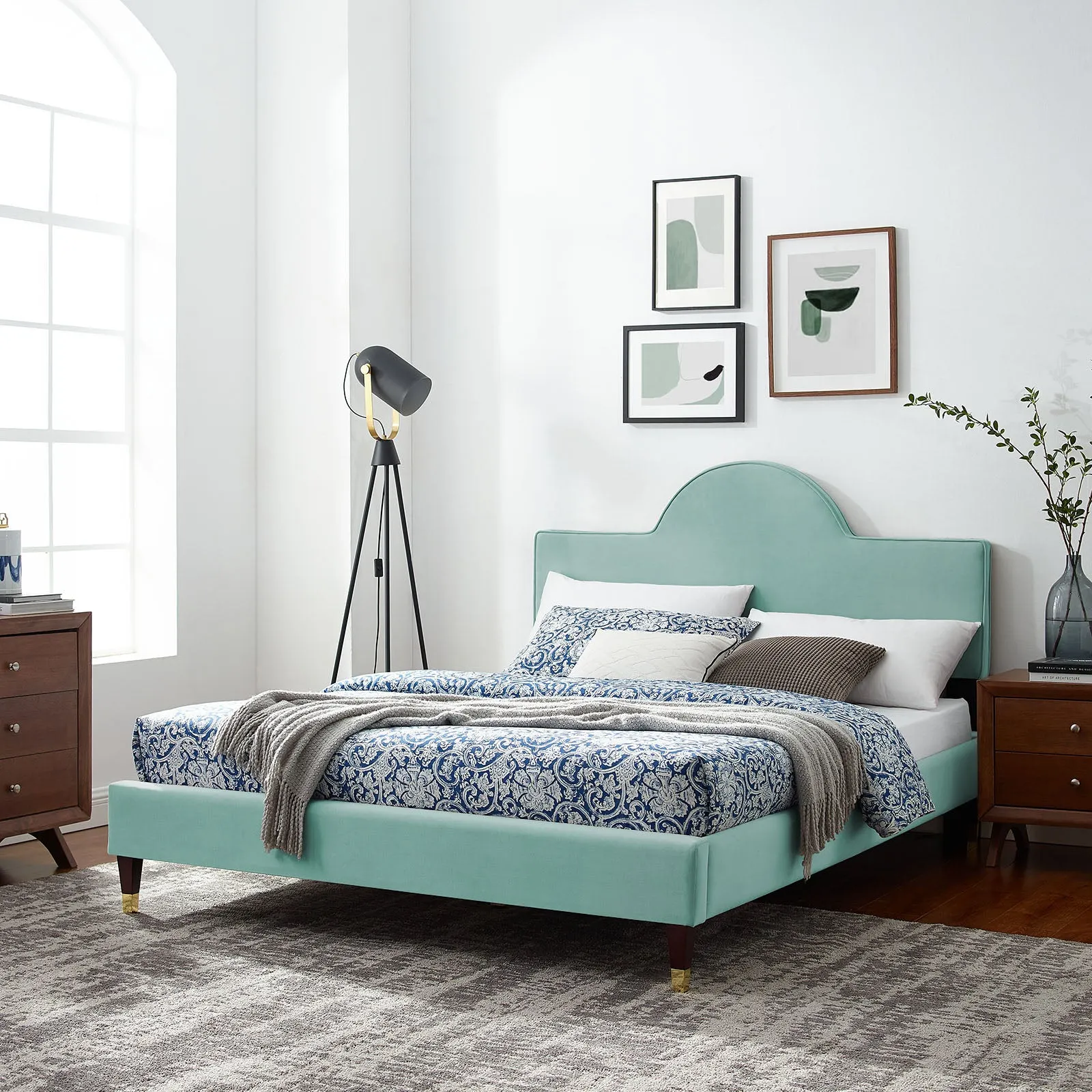 Aurora Performance Velvet King Bed By Modway - MOD-7032