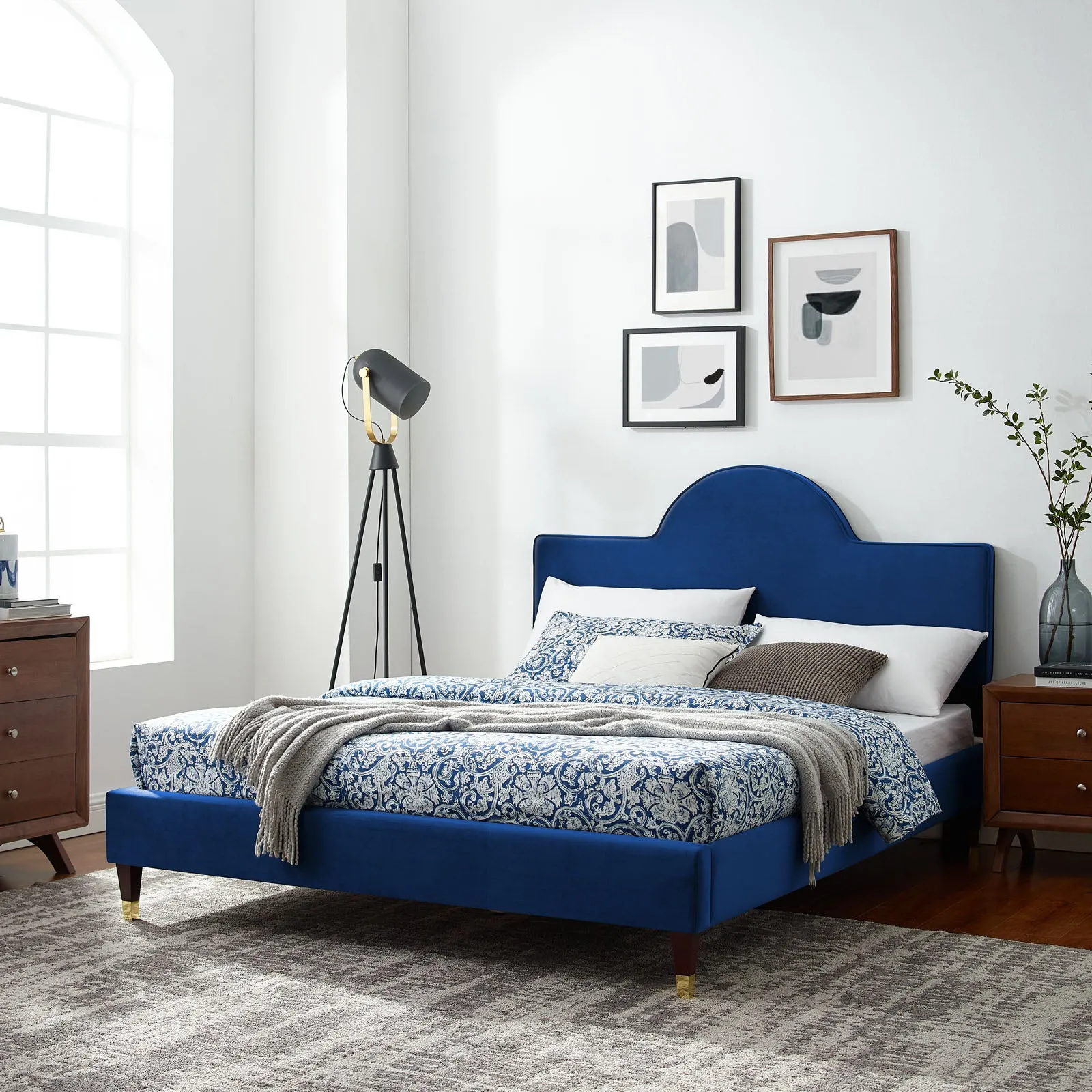 Aurora Performance Velvet King Bed By Modway - MOD-7032