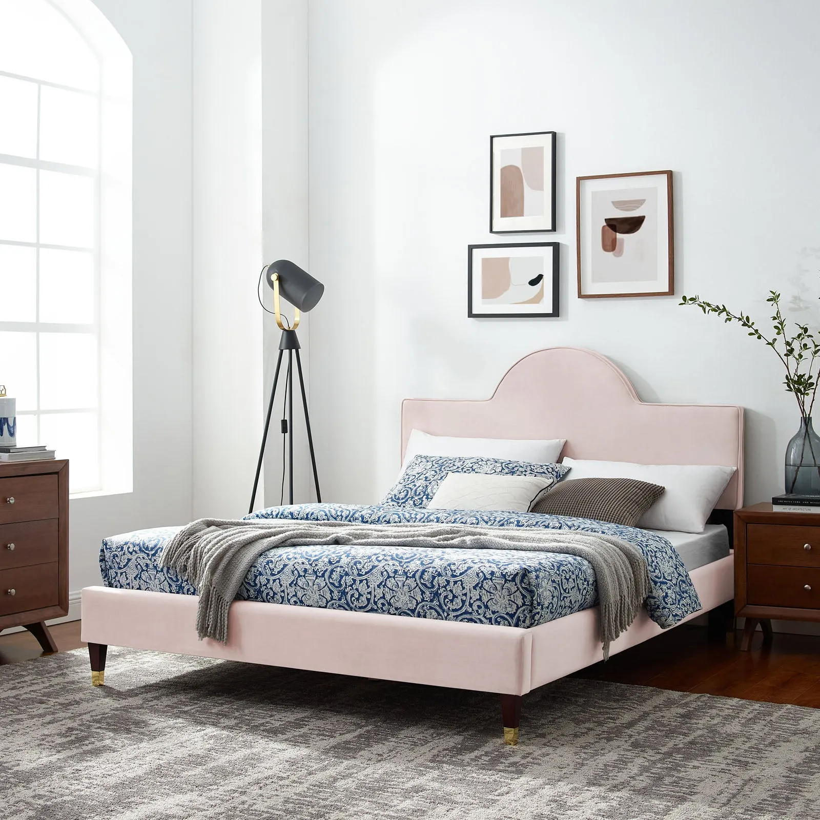 Aurora Performance Velvet King Bed By Modway - MOD-7032