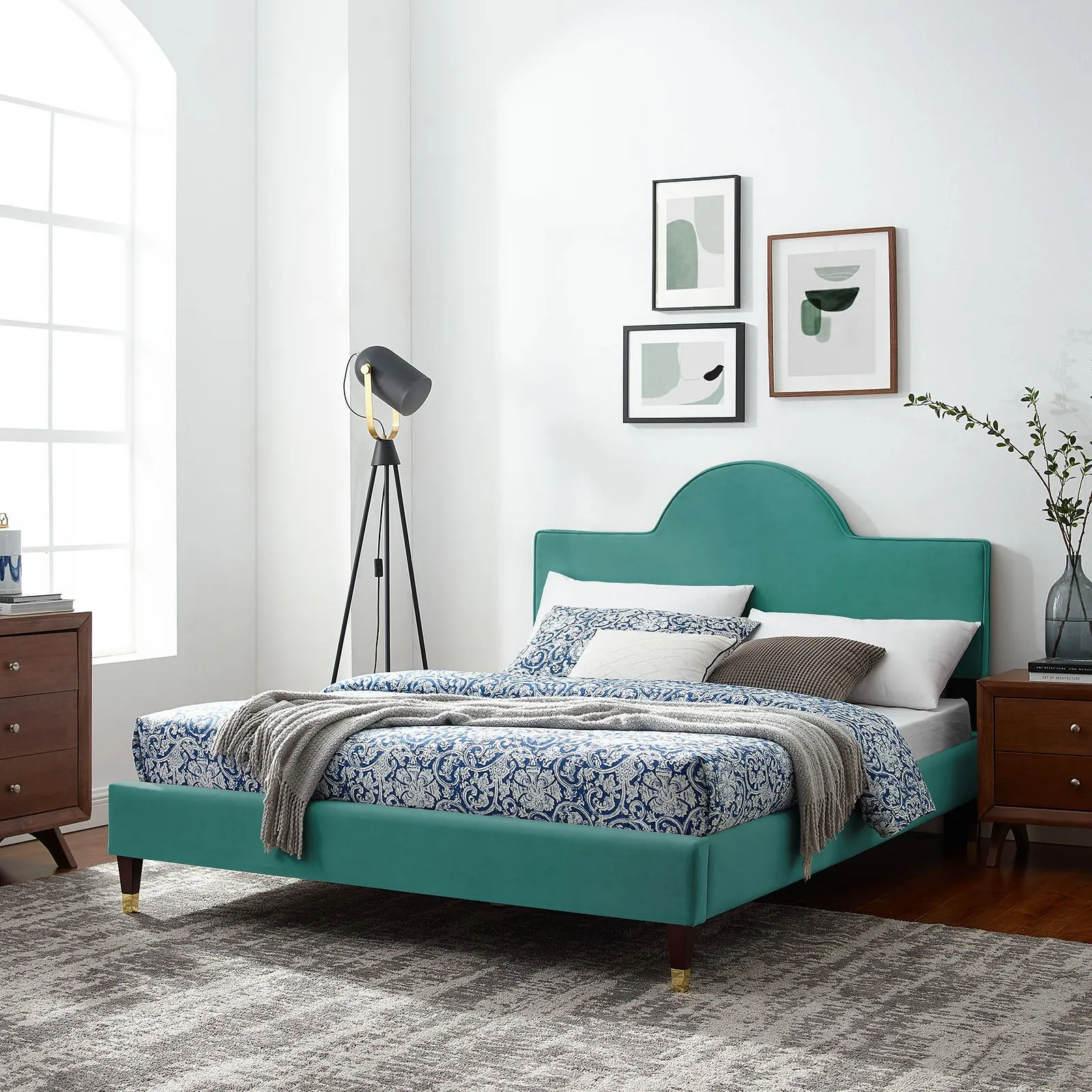 Aurora Performance Velvet King Bed By Modway - MOD-7032