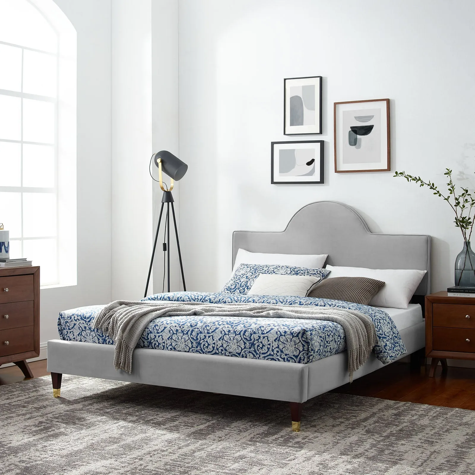 Aurora Performance Velvet Queen Bed By Modway - MOD-6517