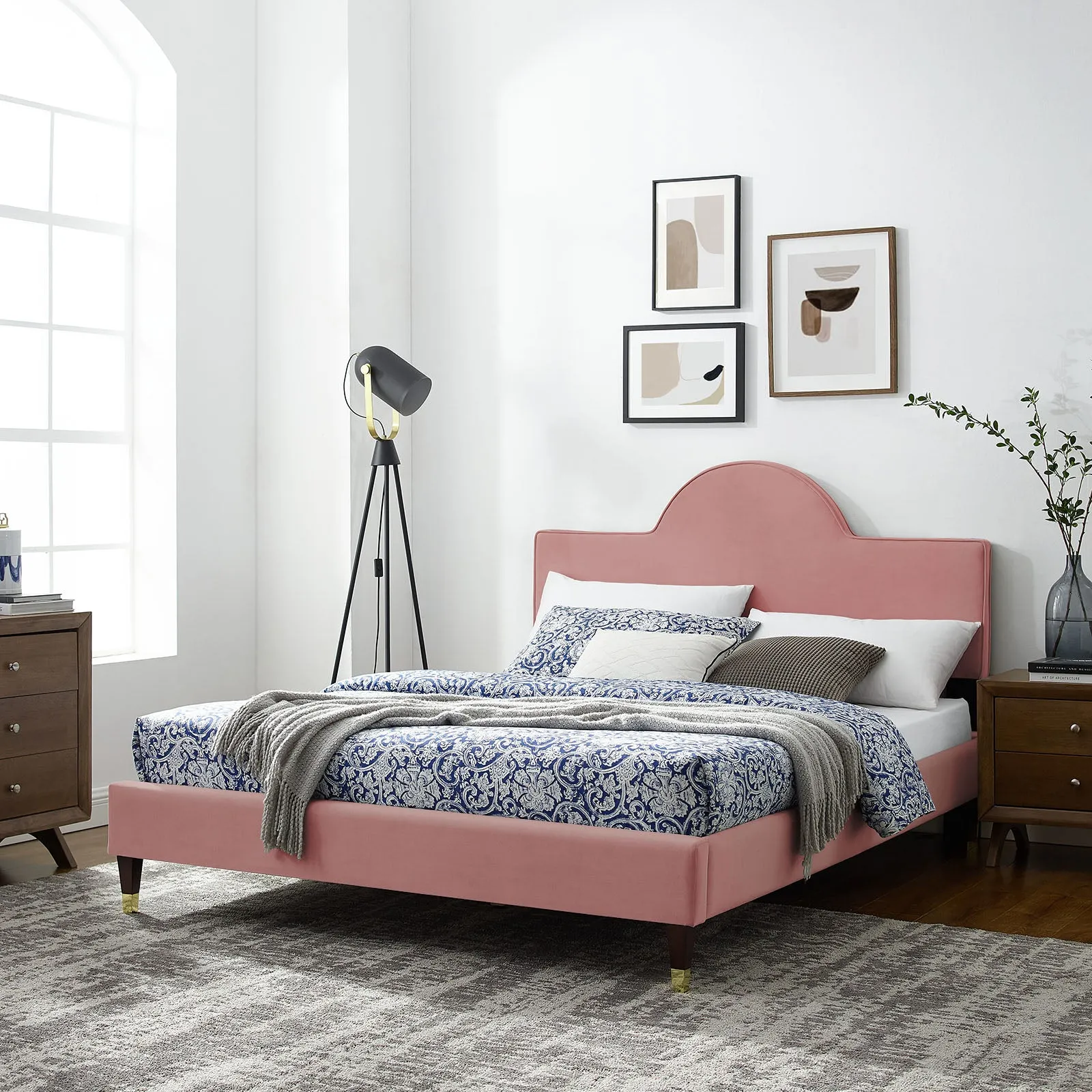 Aurora Performance Velvet Queen Bed By Modway - MOD-6517