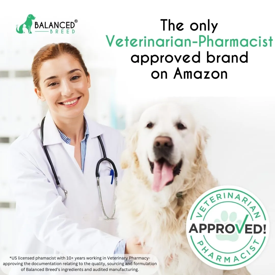 Balanced Breed All-in-1 Dog Multivitamin Chewable Made In USA Non-GMO Vet-Pharmacist Approved Glucosamine Dogs Multi Vitamins Omegas Supplement Dog Probiotics Dogs Digestive Health Senior Dog Vitamins