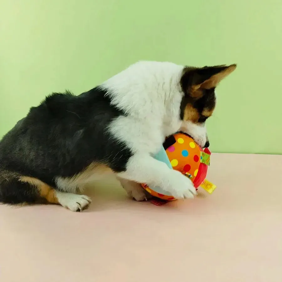 Bell-Filled Plush Dog Ball Chew Delight