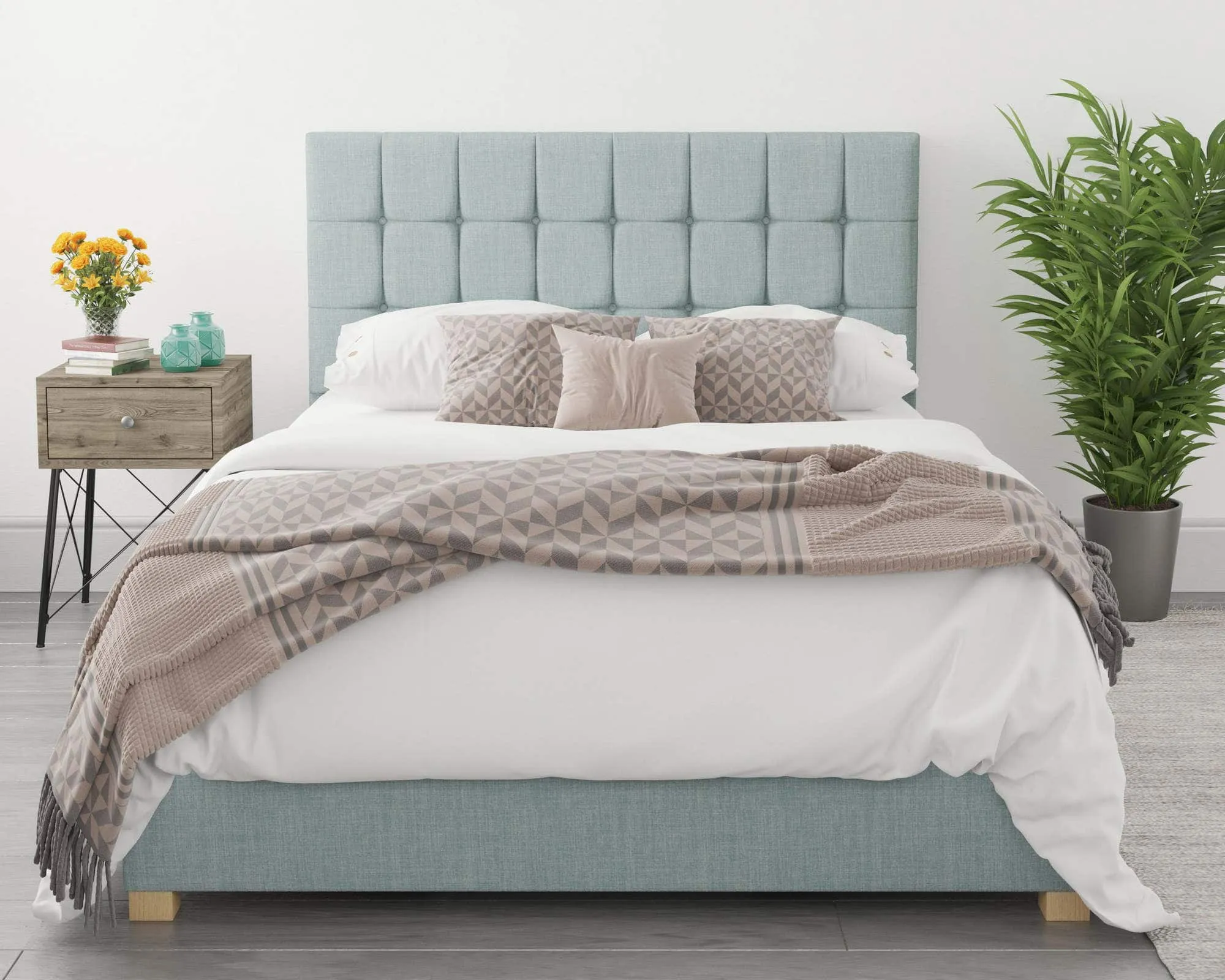 Better Cheshire Sky Blue Ottoman Bed