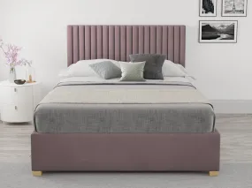 Better Glossop Plush Blush Velvet Ottoman Bed