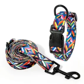 Bohemia Style Pet Collar and Leash Set for Dogs and Cats