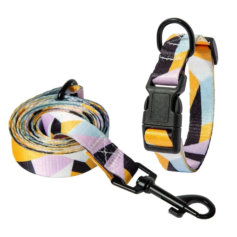 Bohemia Style Pet Collar and Leash Set for Dogs and Cats