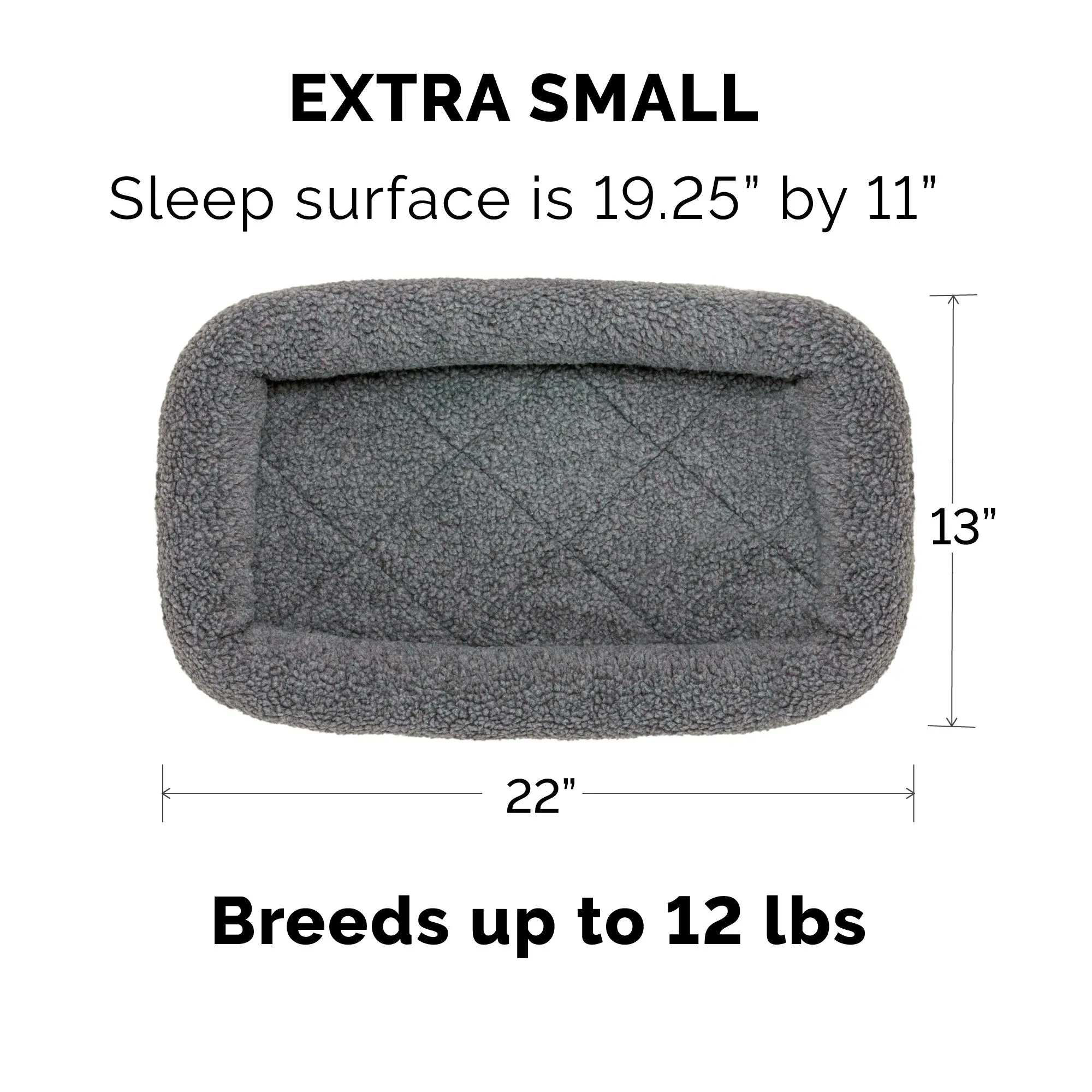 Bolster Bed for Kennels & Crates - Faux Lambswool