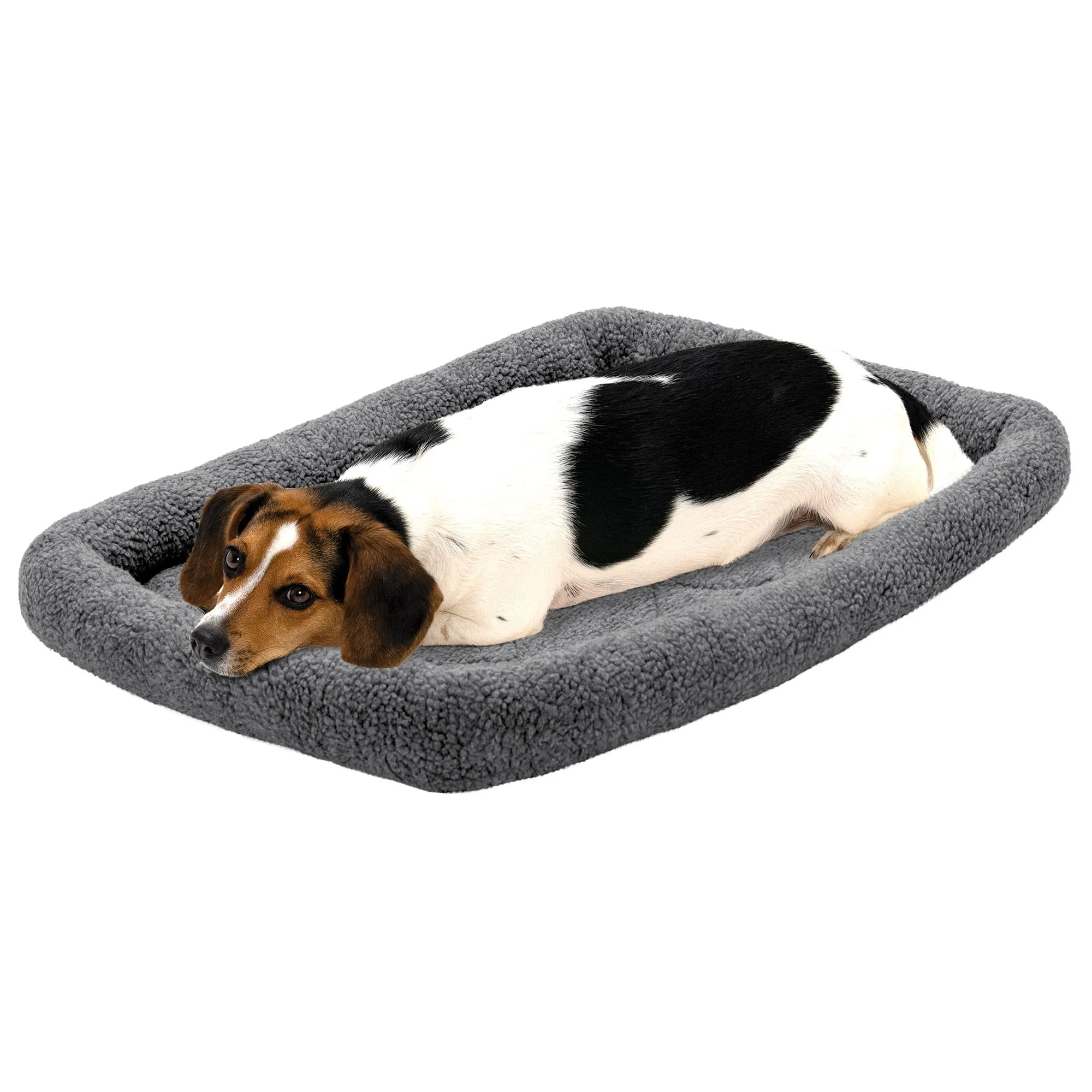 Bolster Bed for Kennels & Crates - Faux Lambswool