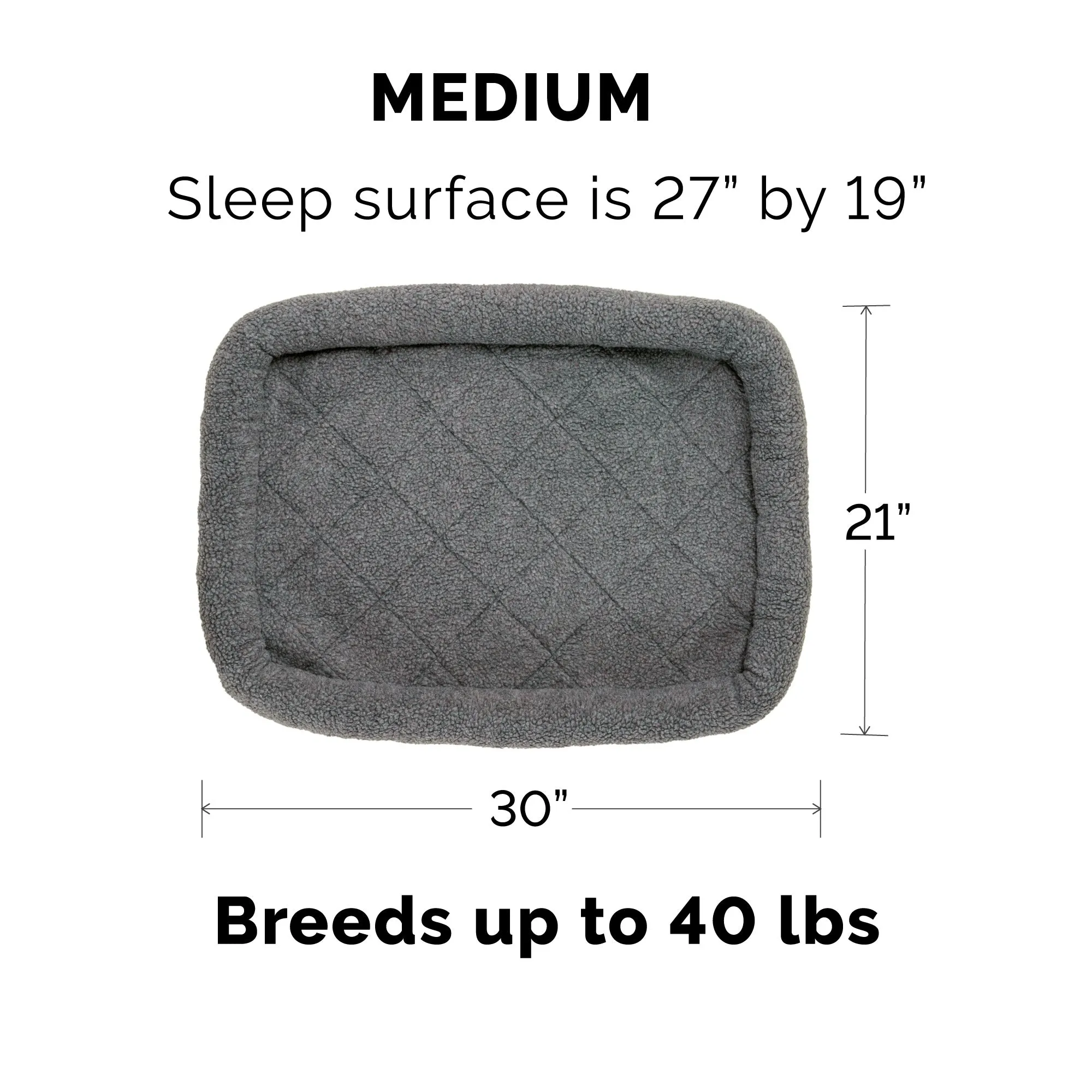 Bolster Bed for Kennels & Crates - Faux Lambswool