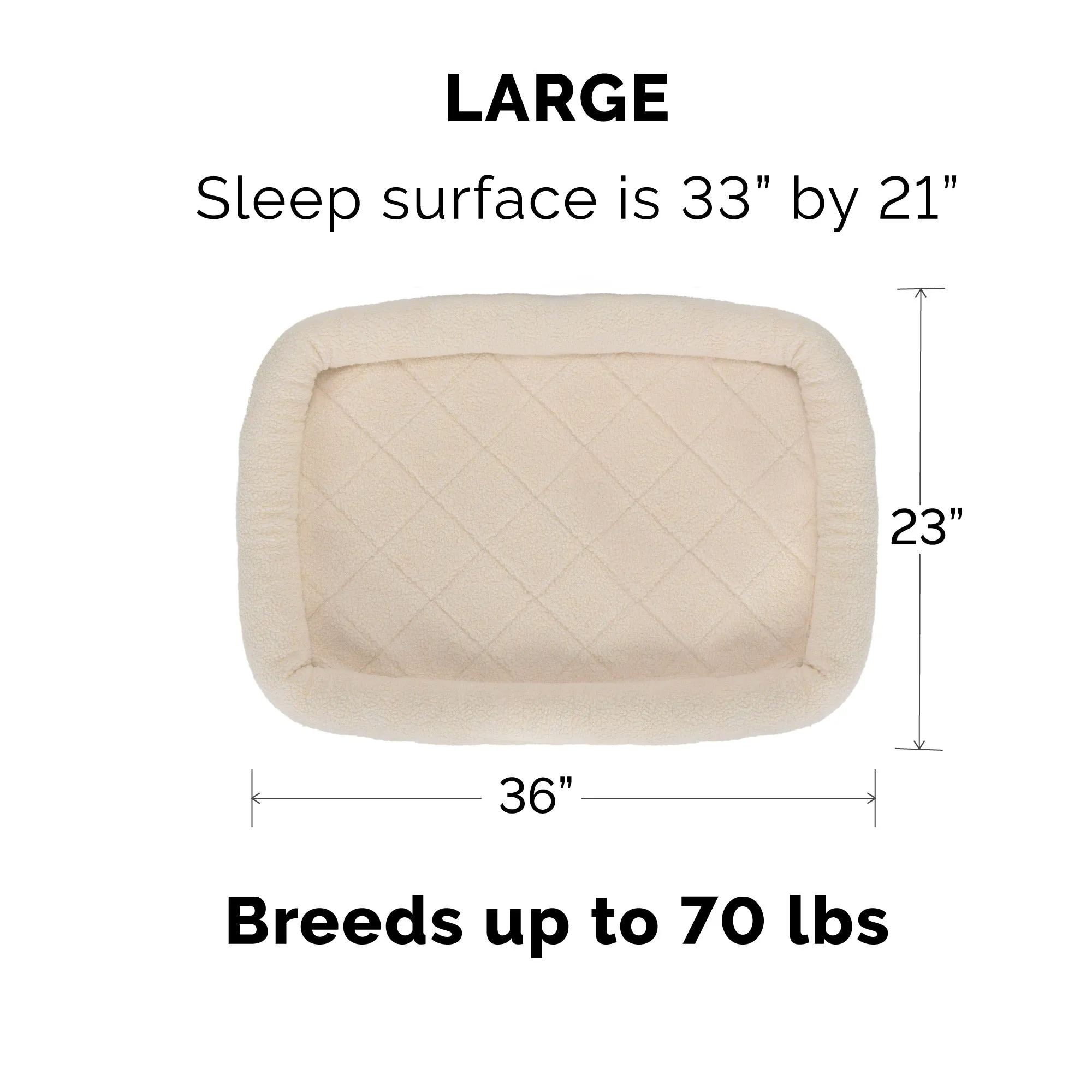 Bolster Bed for Kennels & Crates - Faux Lambswool