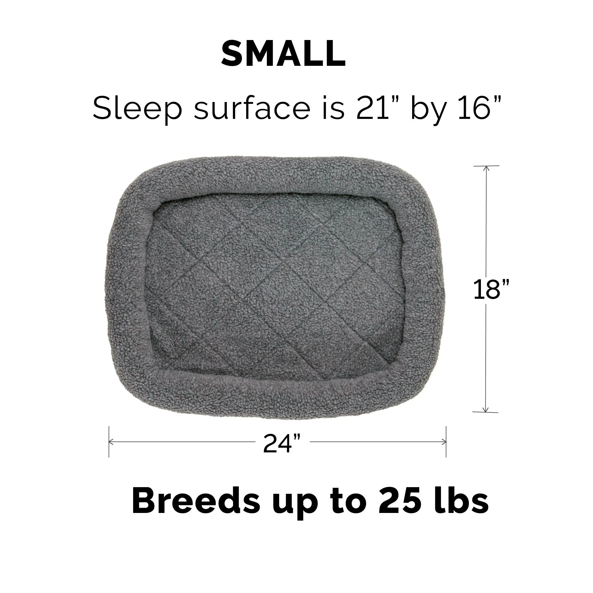 Bolster Bed for Kennels & Crates - Faux Lambswool