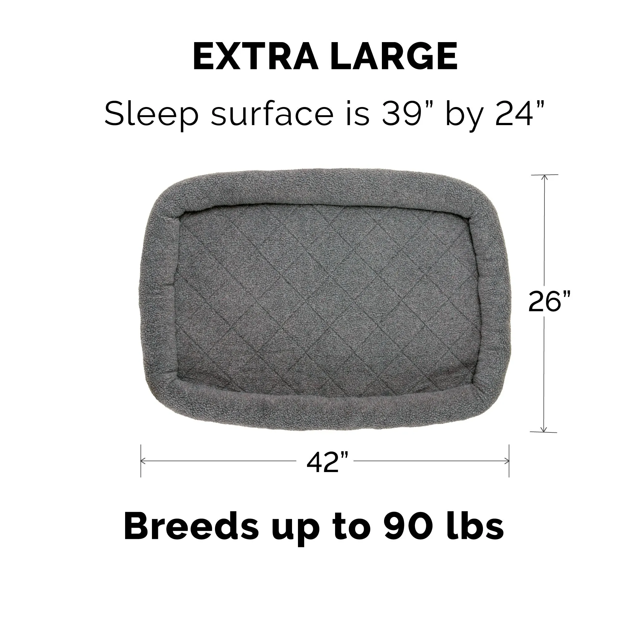 Bolster Bed for Kennels & Crates - Faux Lambswool