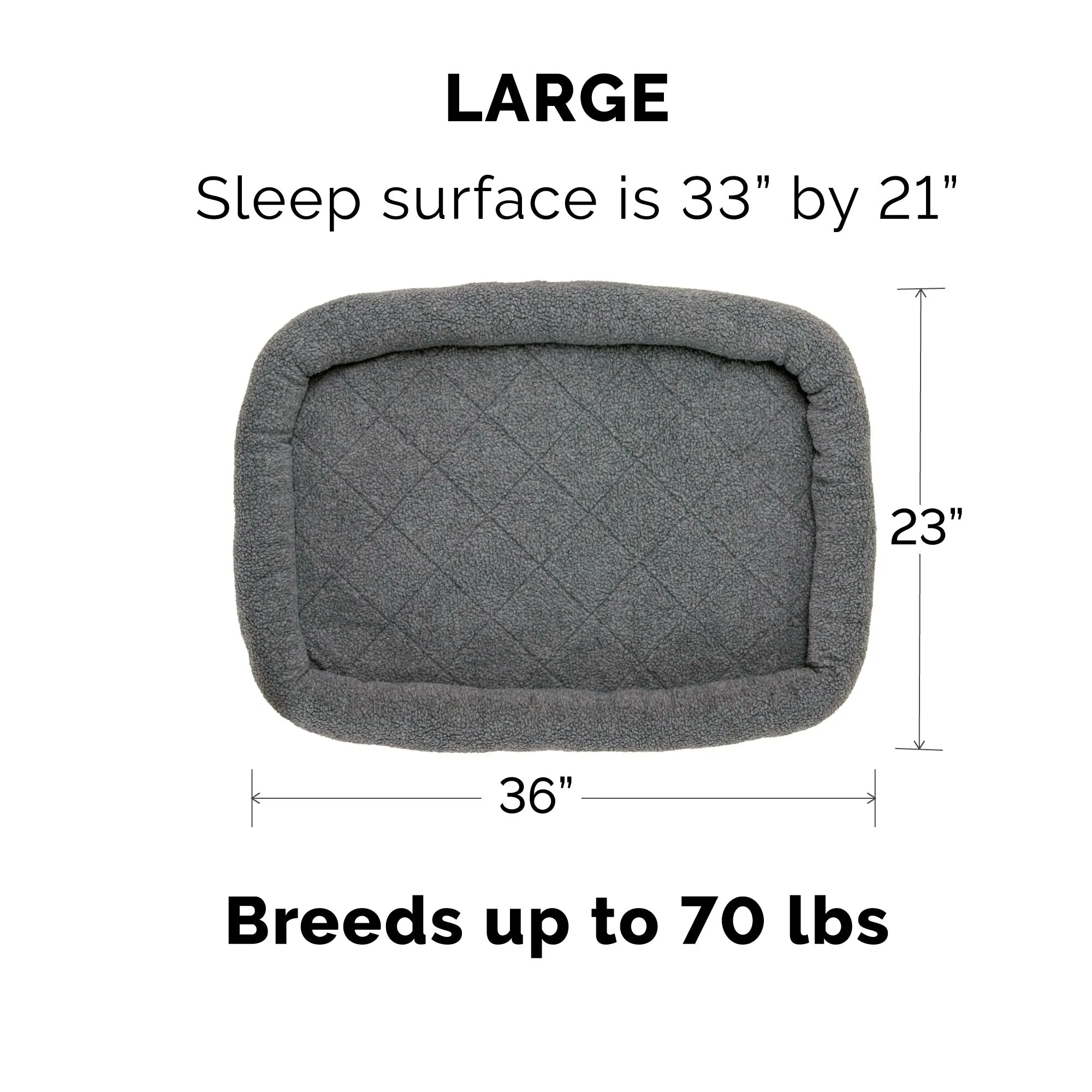 Bolster Bed for Kennels & Crates - Faux Lambswool