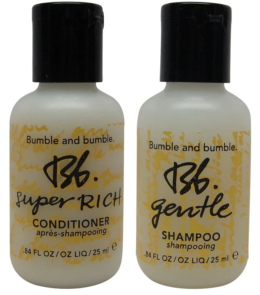 Bumble and Bumble Gentle Shampoo and Super Rich Conditioner Lot of 10 (5 Each) 0.84oz. Total 8.4oz