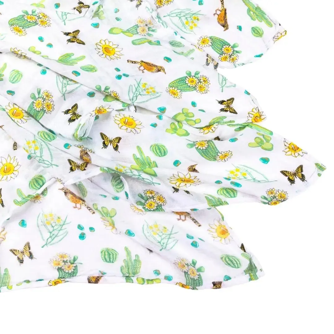 Cactus Blossom Baby Swaddle Blanket (Unisex)