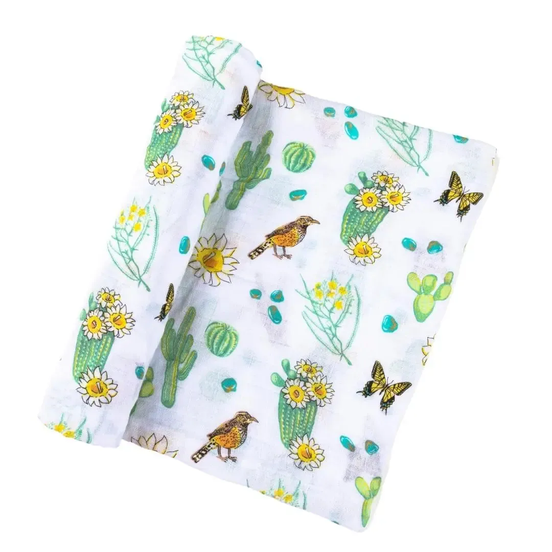 Cactus Blossom Baby Swaddle Blanket (Unisex)