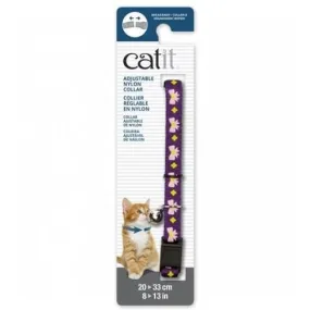 Catit Adjustable Breakaway Nylon Cat Collar Purple with Pink Bows