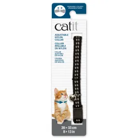 Catit Adjustable Breakaway Nylon Collar - Reflective Black - 20-33 cm (8-13 in) SALE