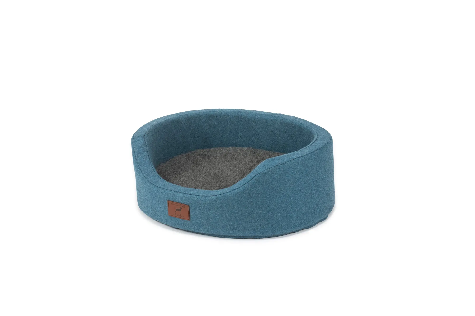 Cerulean Blue Oval Dog Bed