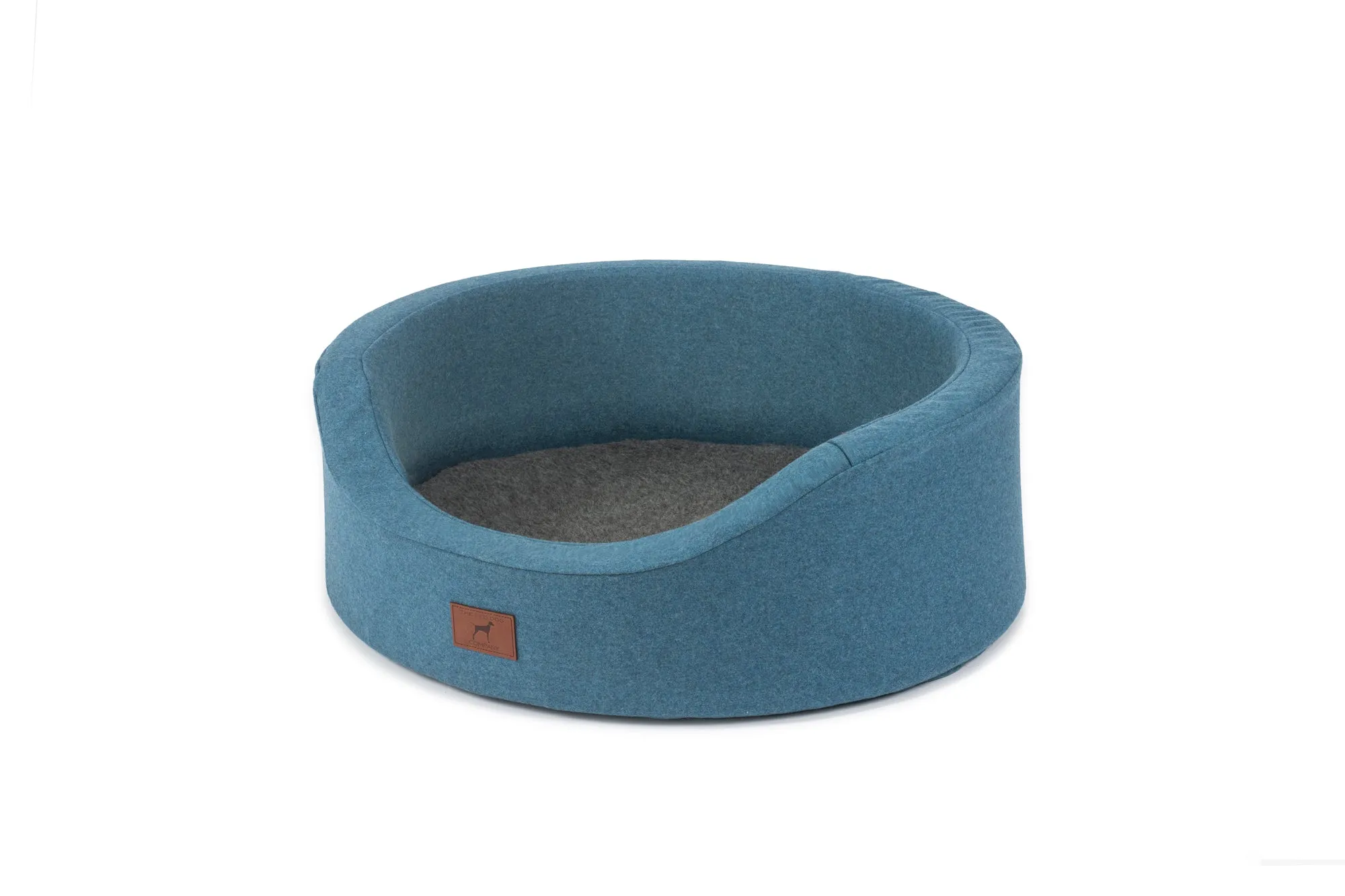 Cerulean Blue Oval Dog Bed