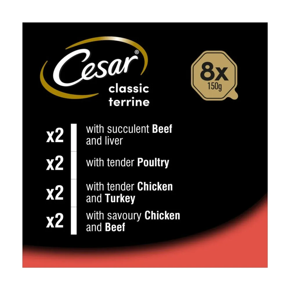 Cesar | Wet Dog Food Foil Selection | Classic Terrine - 8 x 150g