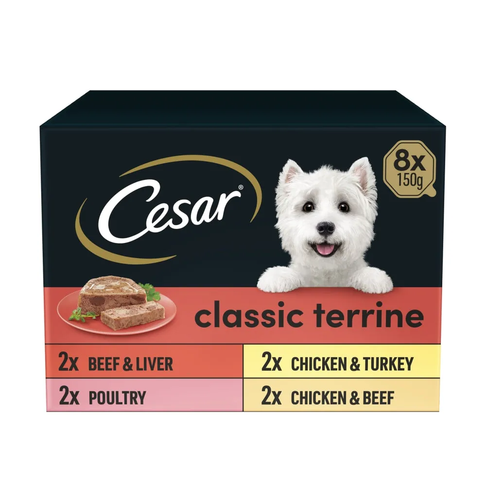 Cesar | Wet Dog Food Foil Selection | Classic Terrine - 8 x 150g