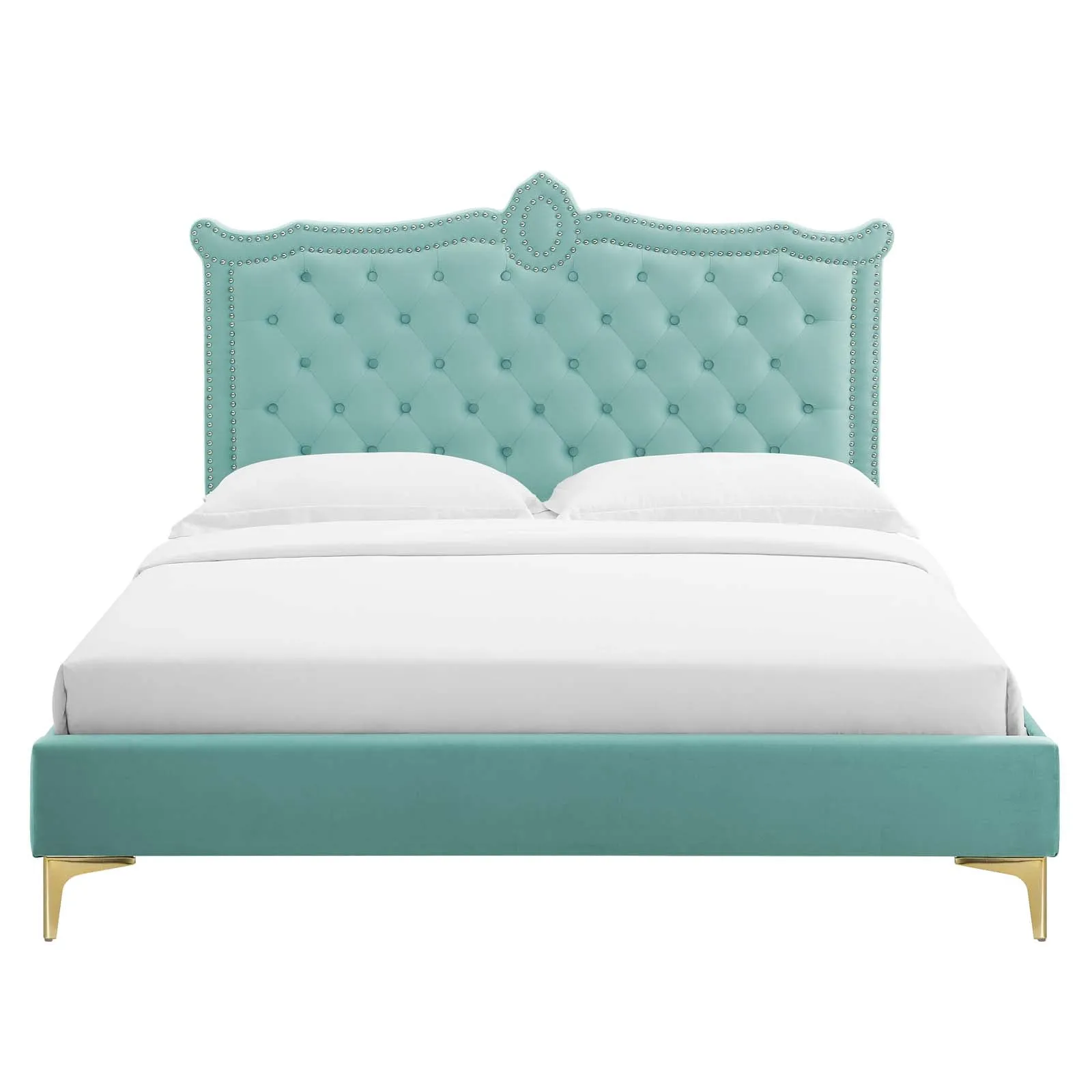 Clara Performance Velvet Queen Platform Bed By Modway - MOD-6592