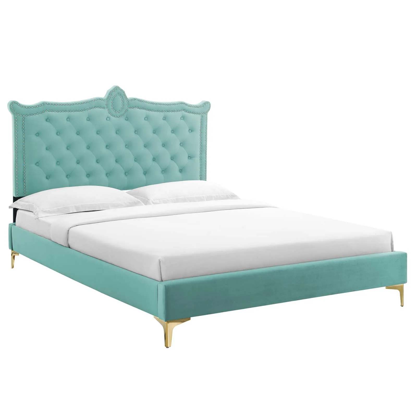 Clara Performance Velvet Queen Platform Bed By Modway - MOD-6592