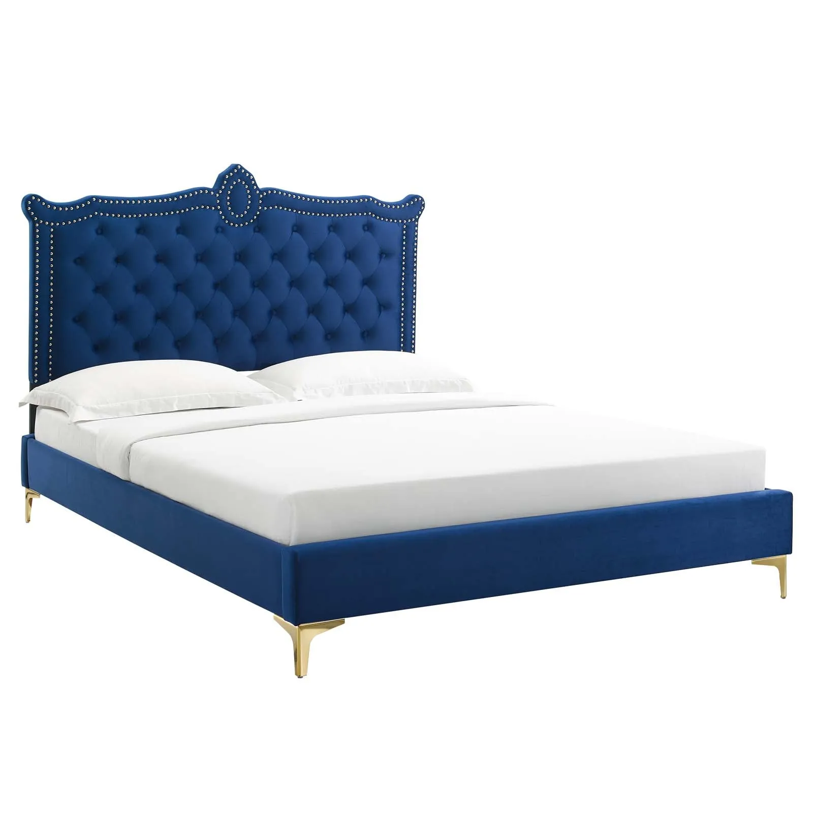 Clara Performance Velvet Queen Platform Bed By Modway - MOD-6592