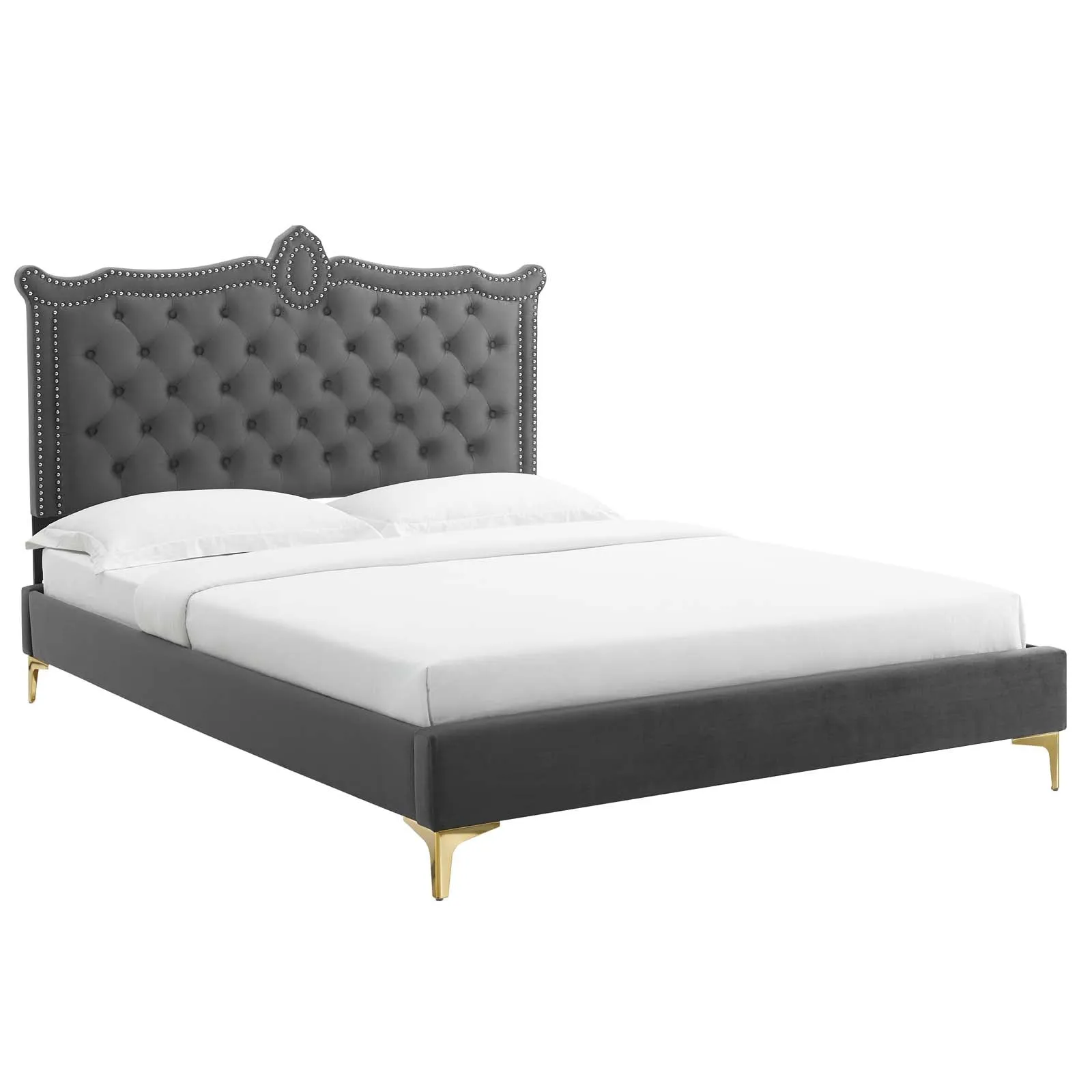 Clara Performance Velvet Queen Platform Bed By Modway - MOD-6592