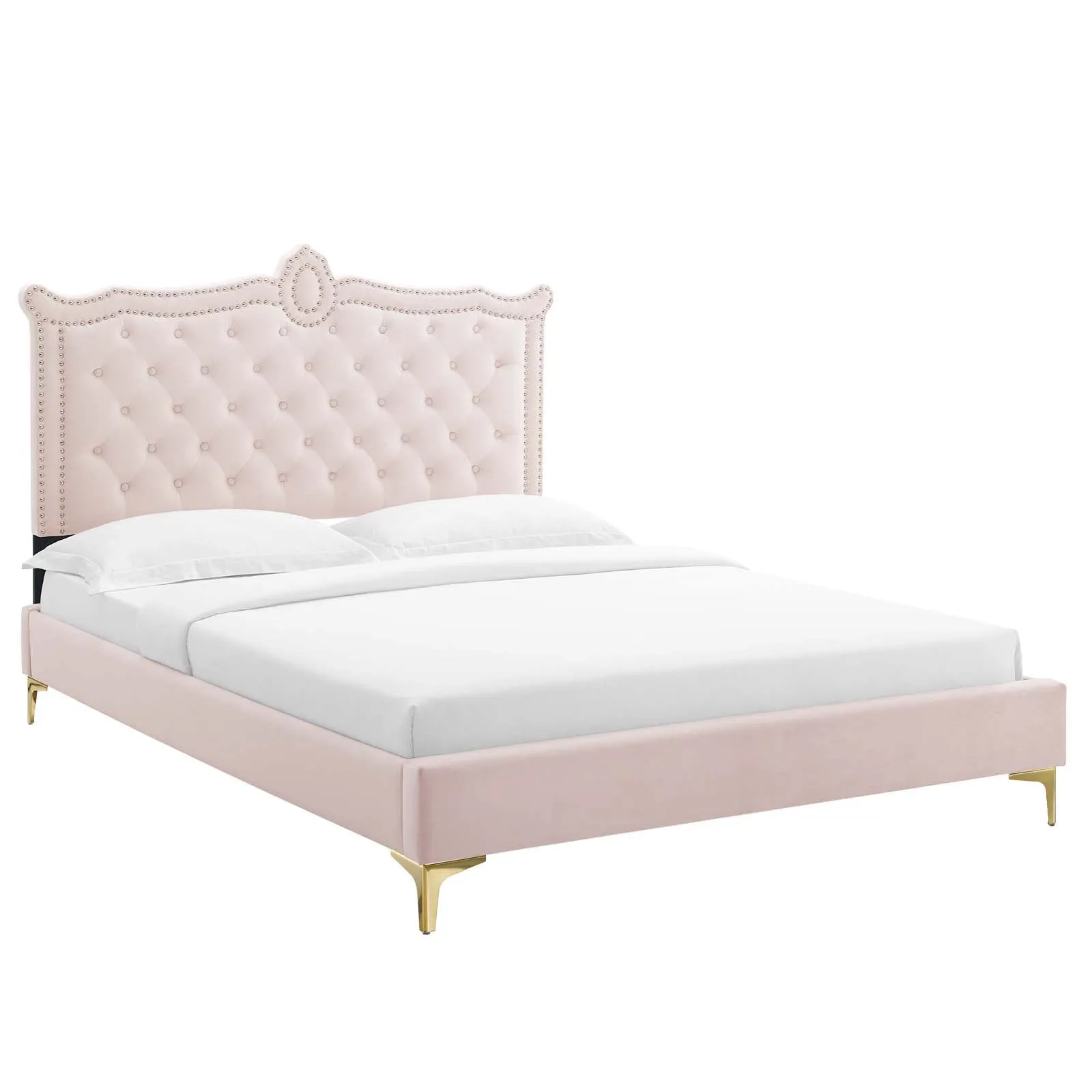 Clara Performance Velvet Queen Platform Bed By Modway - MOD-6592