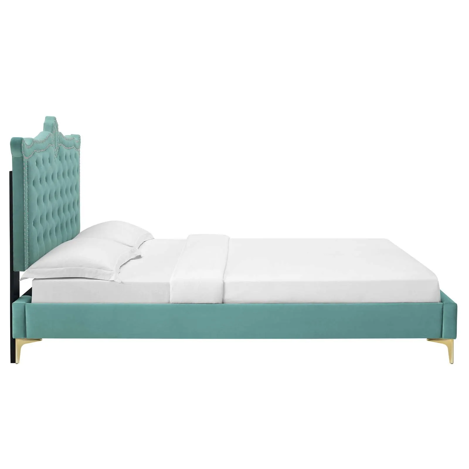 Clara Performance Velvet Queen Platform Bed By Modway - MOD-6592