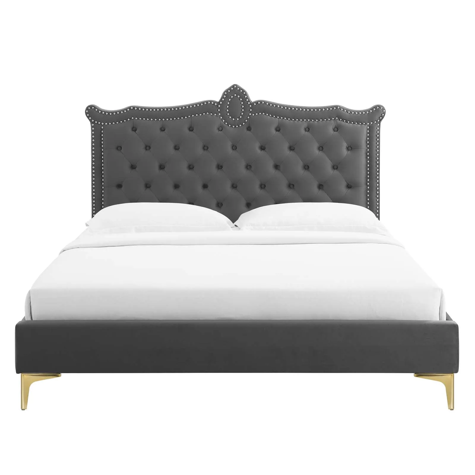 Clara Performance Velvet Queen Platform Bed By Modway - MOD-6592