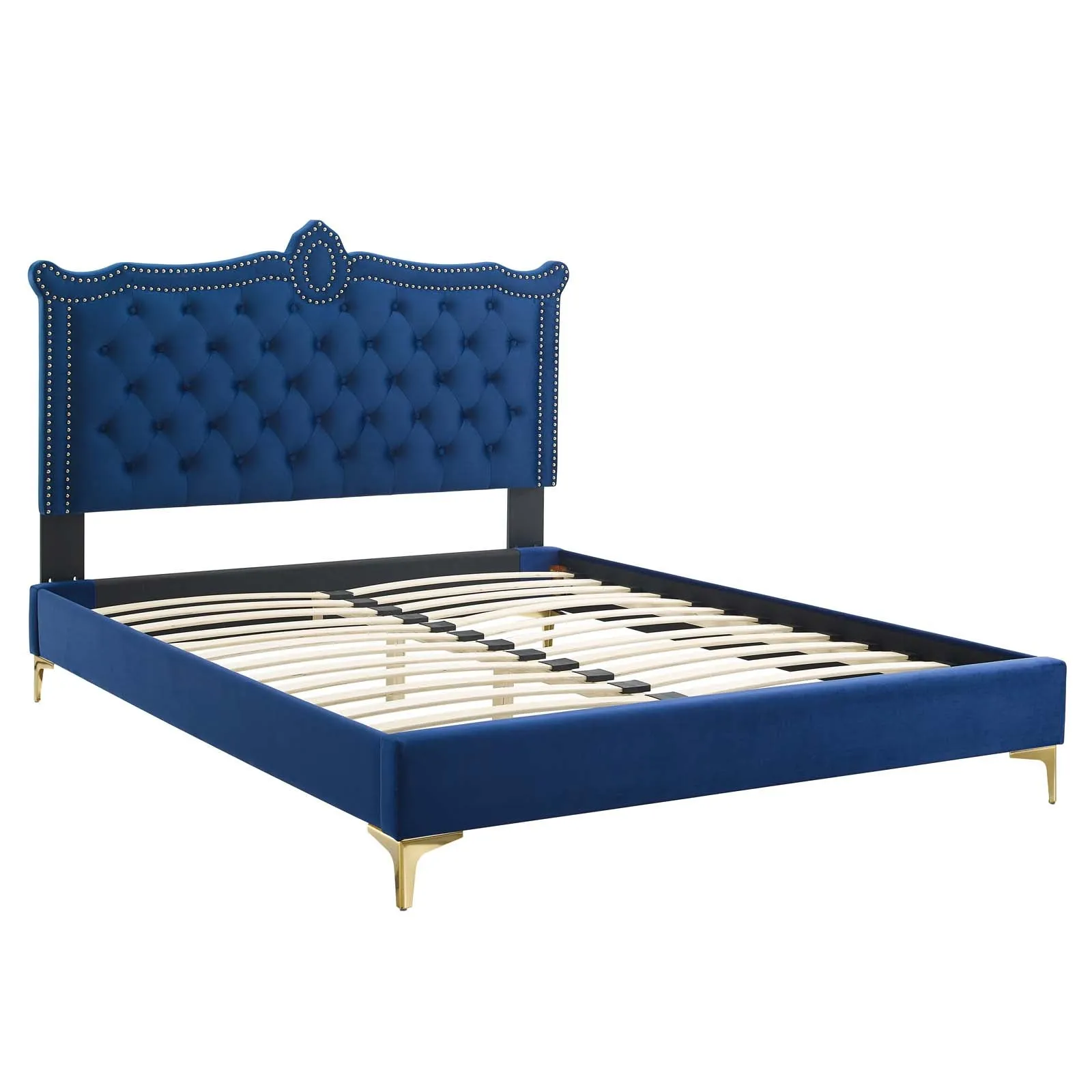 Clara Performance Velvet Queen Platform Bed By Modway - MOD-6592