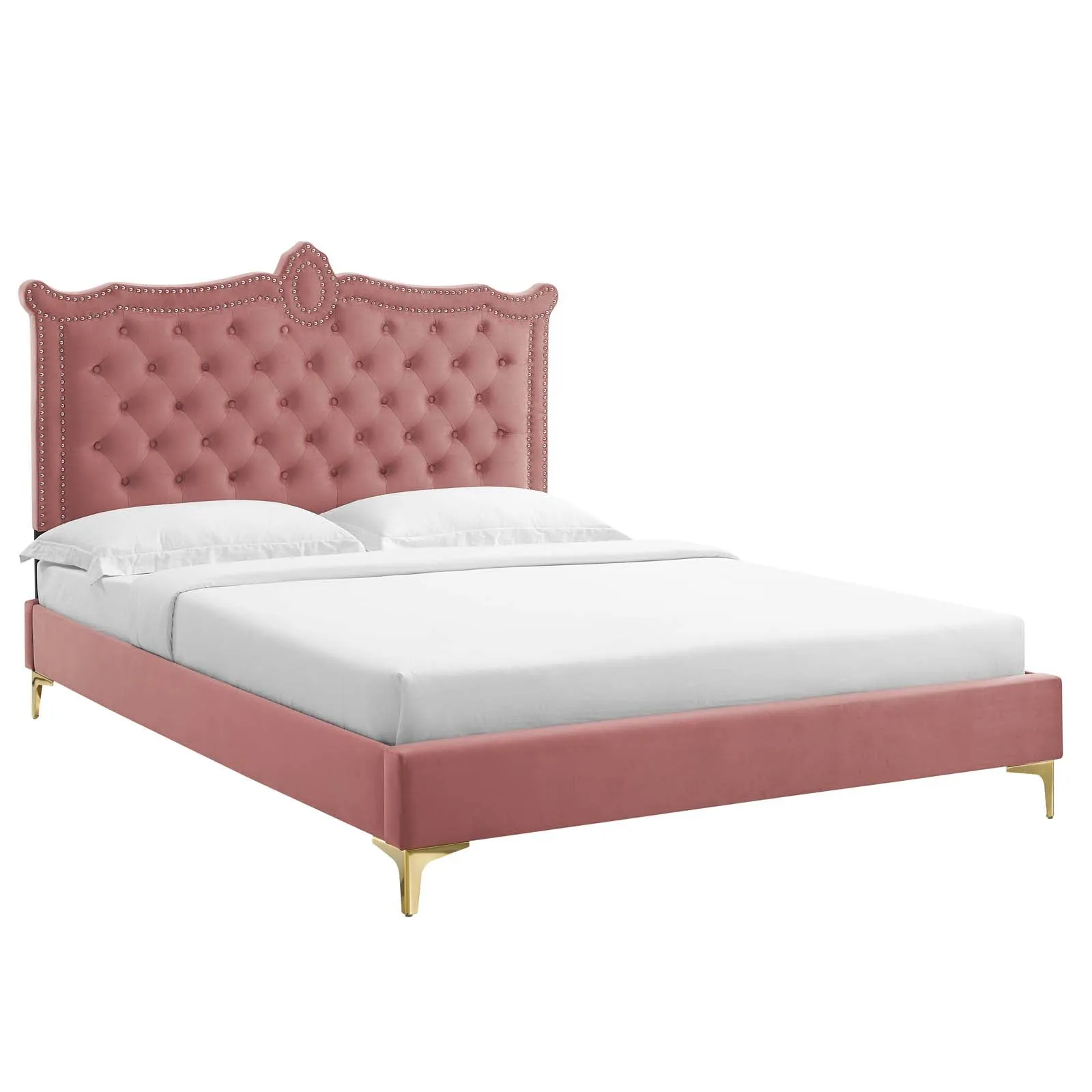 Clara Performance Velvet Queen Platform Bed By Modway - MOD-6592