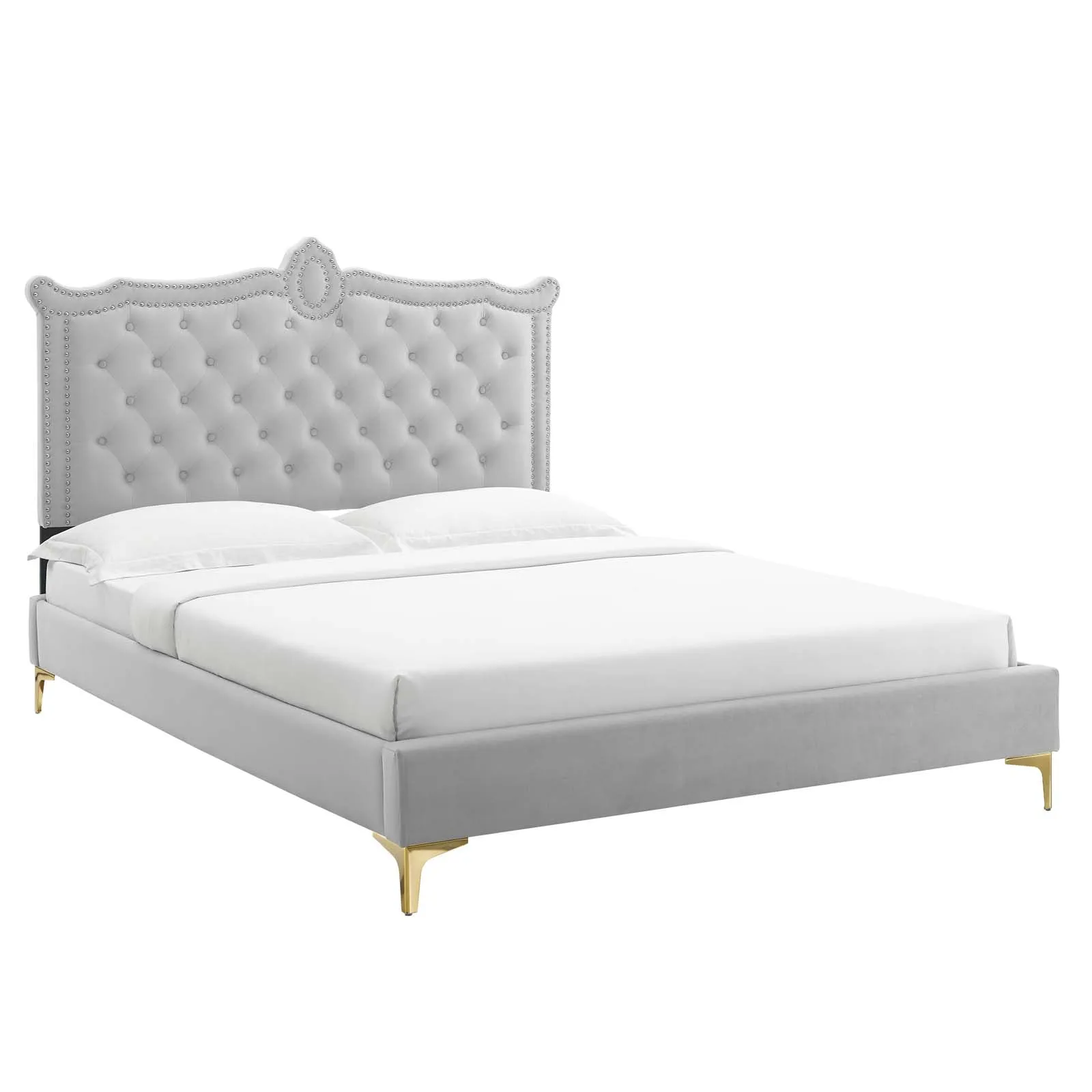 Clara Performance Velvet Queen Platform Bed By Modway - MOD-6592