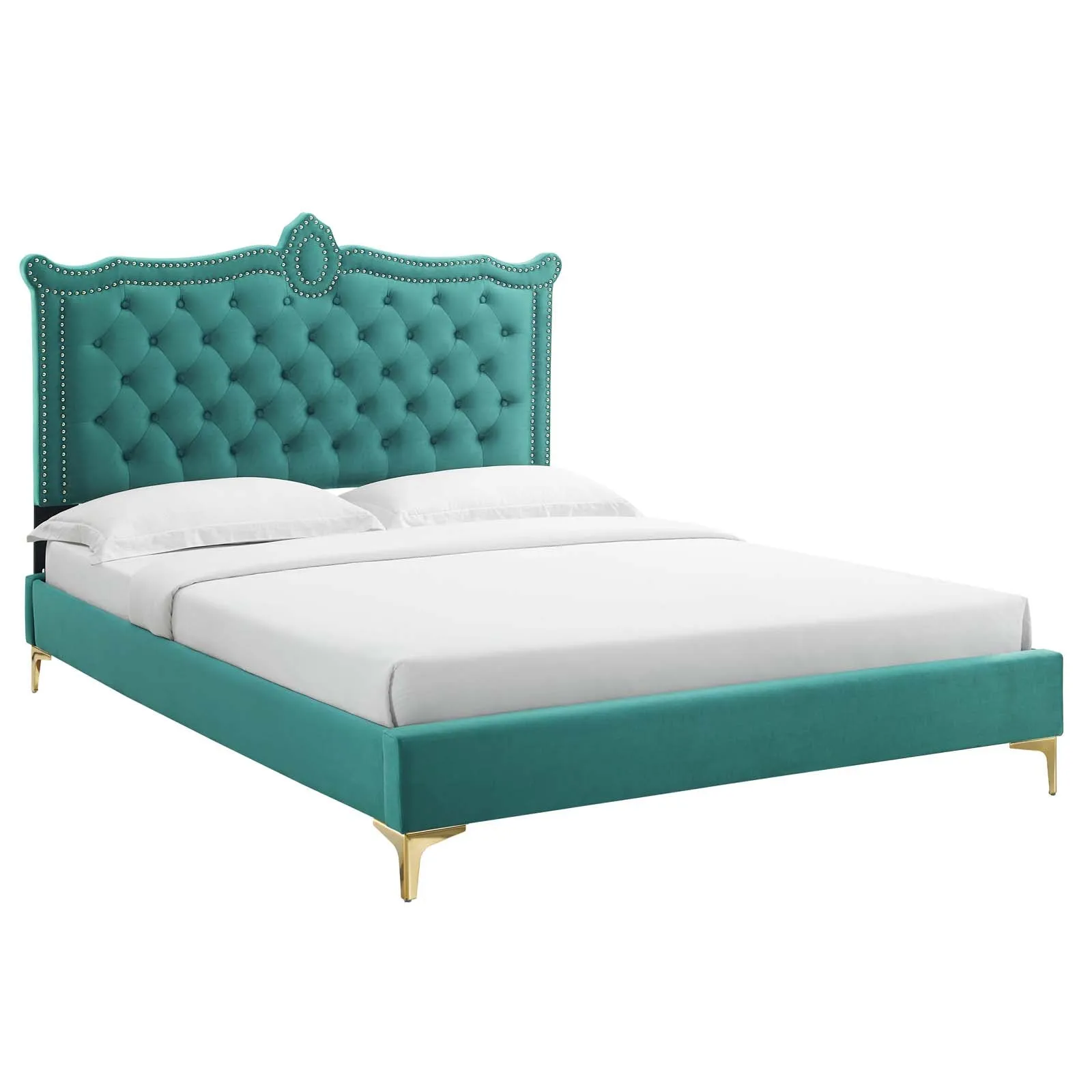 Clara Performance Velvet Queen Platform Bed By Modway - MOD-6592