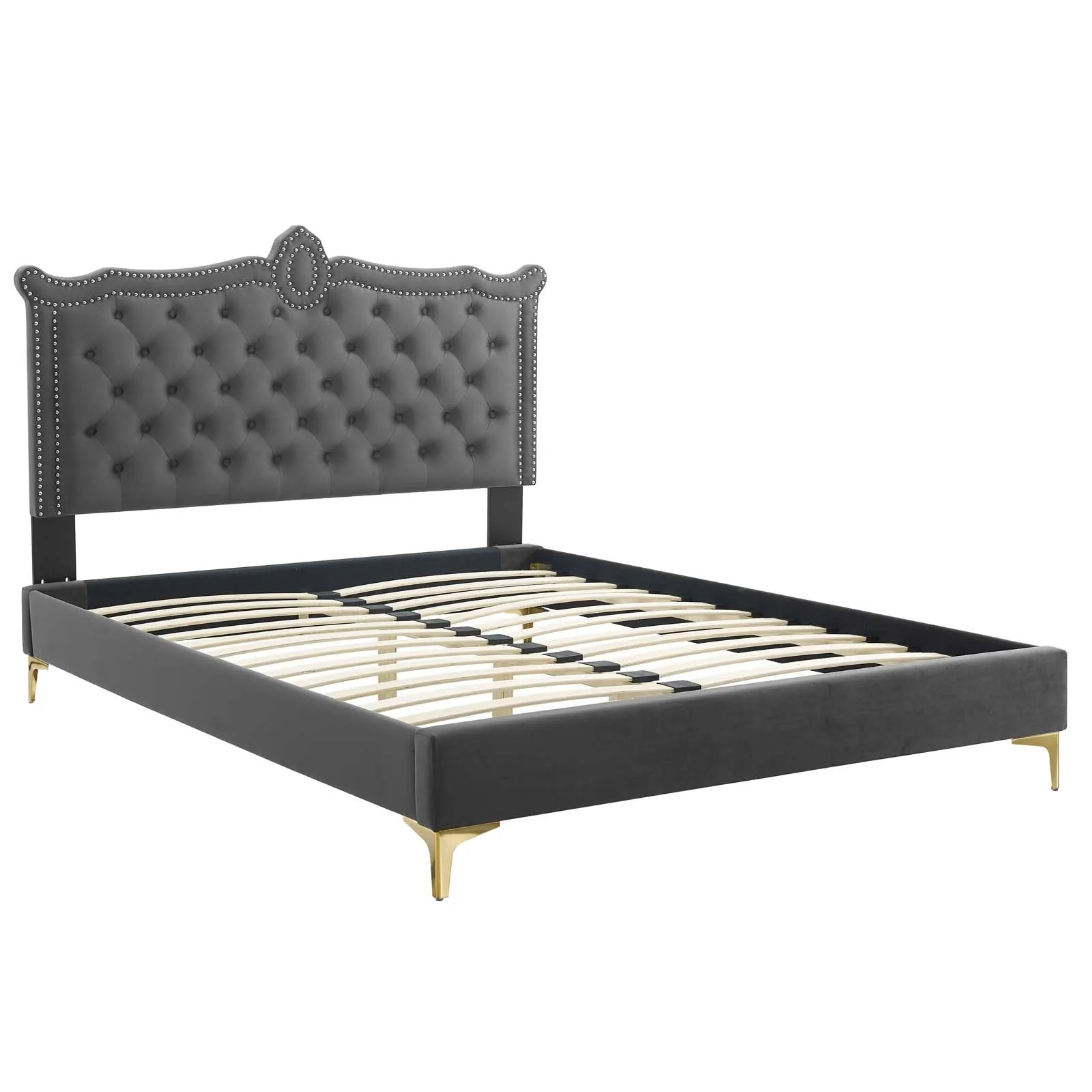 Clara Performance Velvet Queen Platform Bed By Modway - MOD-6592