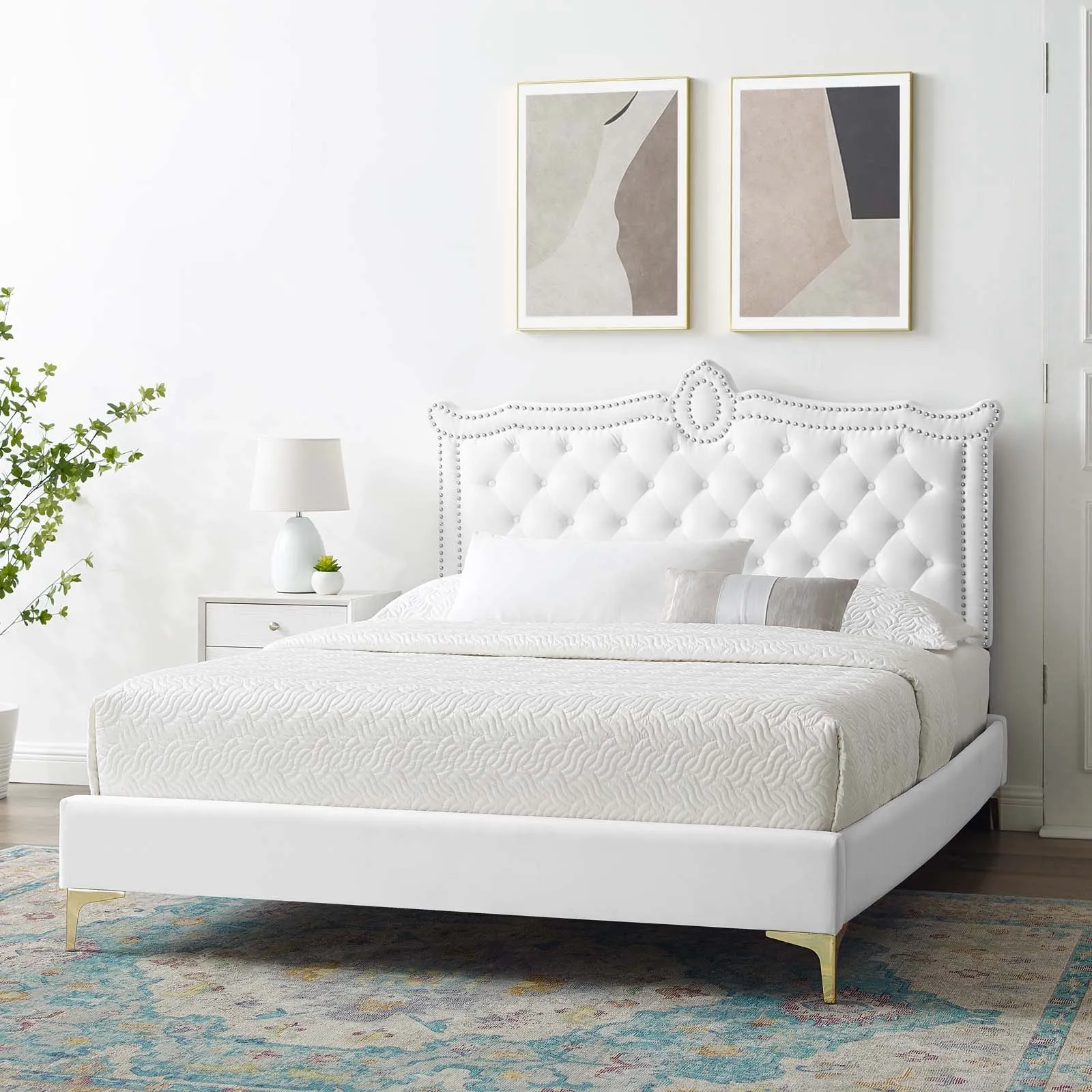 Clara Performance Velvet Queen Platform Bed By Modway - MOD-6592