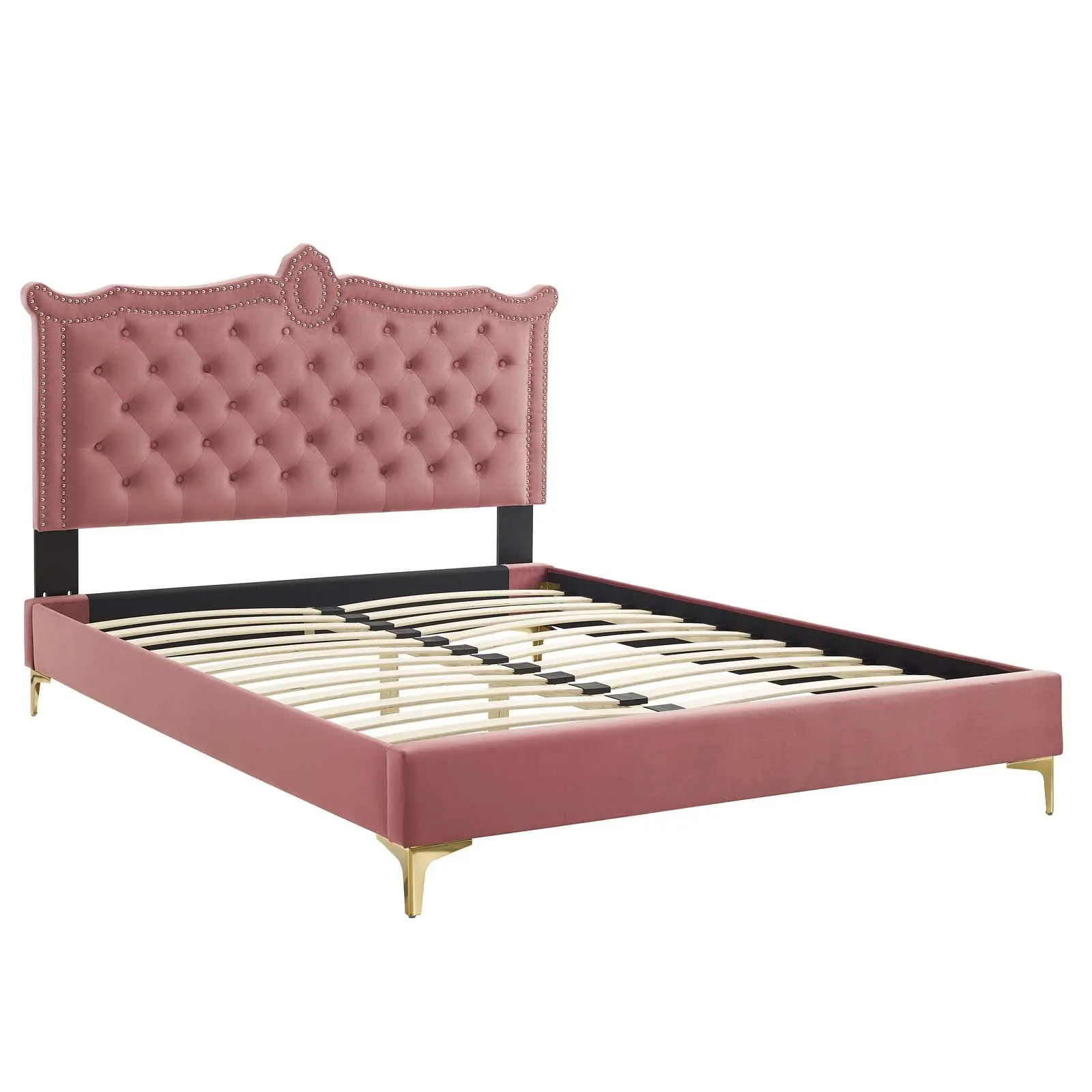 Clara Performance Velvet Queen Platform Bed By Modway - MOD-6592