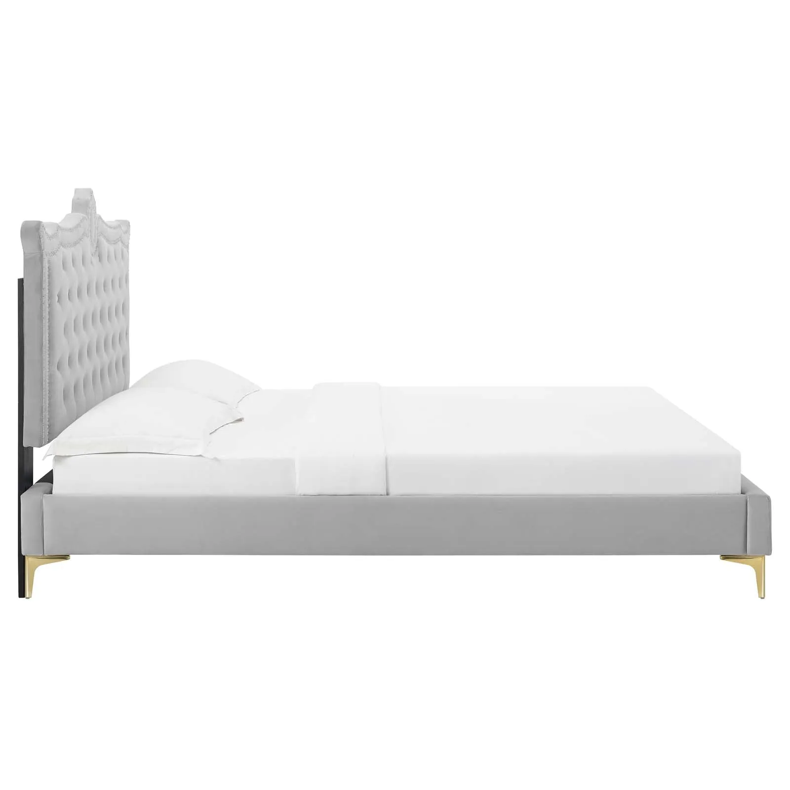 Clara Performance Velvet Queen Platform Bed By Modway - MOD-6592