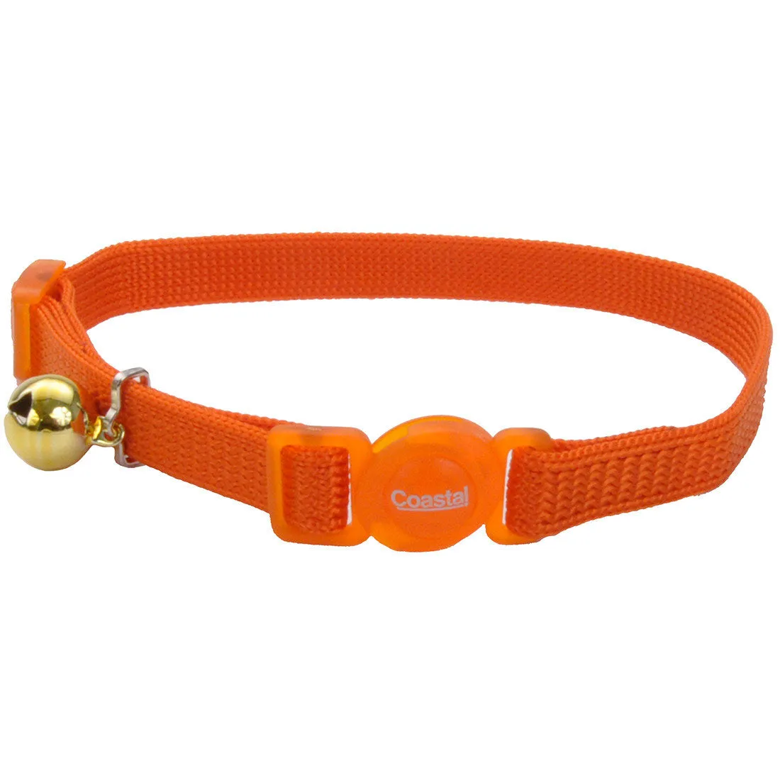 Coastal Safe Cat Adjustable Breakaway Cat Collar, Sunset Orange