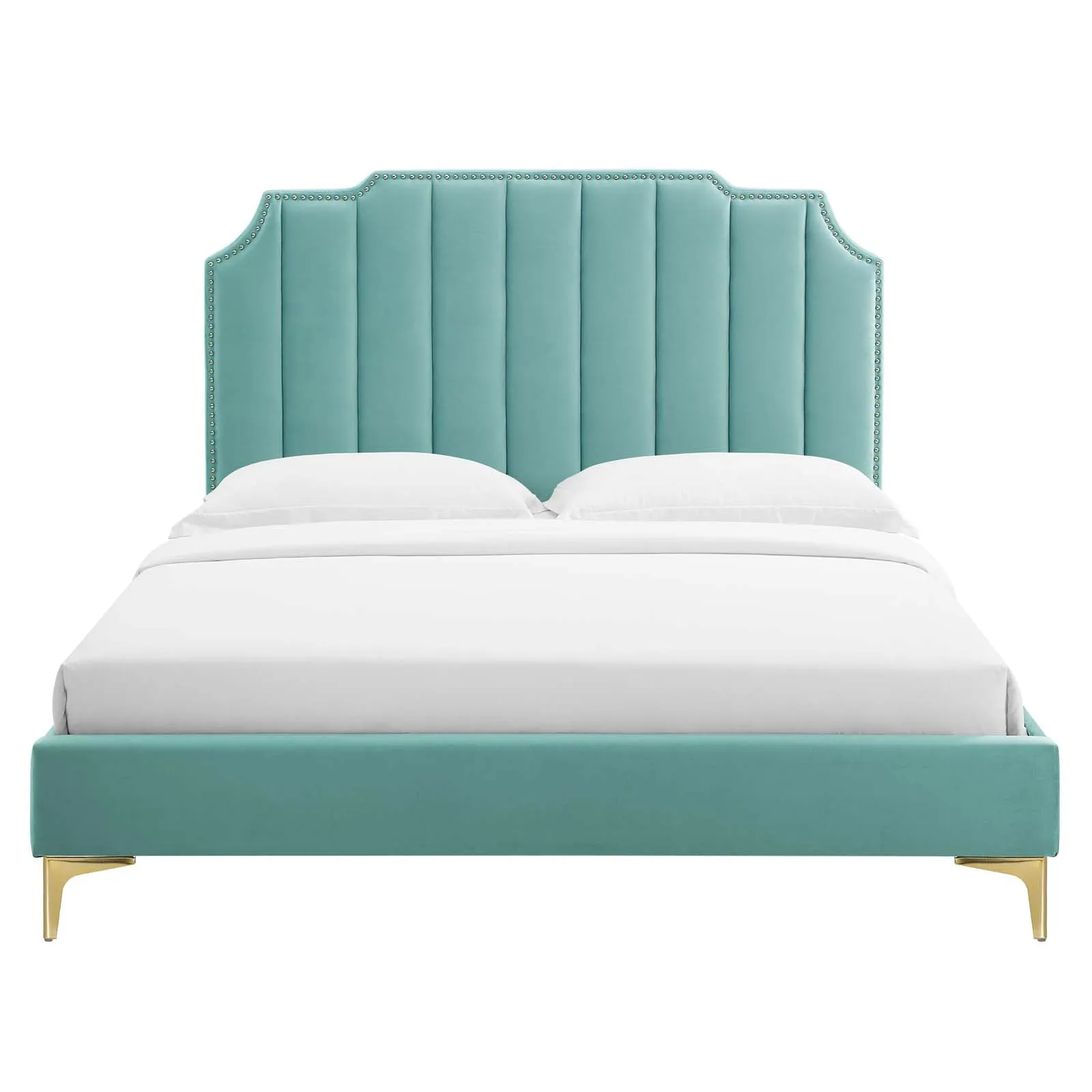 Colette Queen Performance Velvet Platform Bed By Modway - MOD-6583