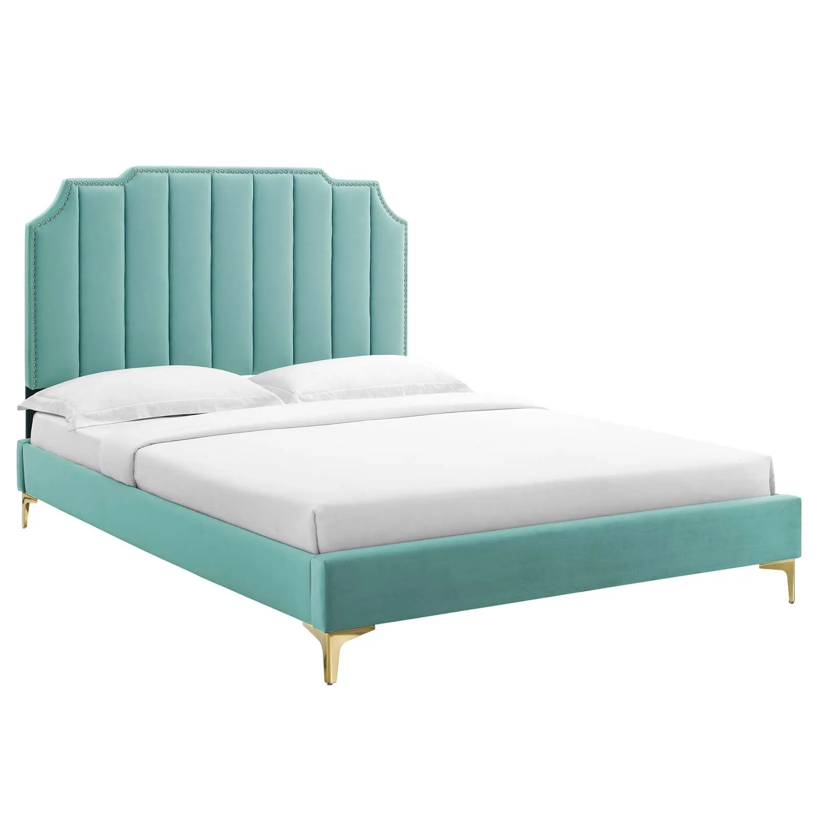 Colette Queen Performance Velvet Platform Bed By Modway - MOD-6583