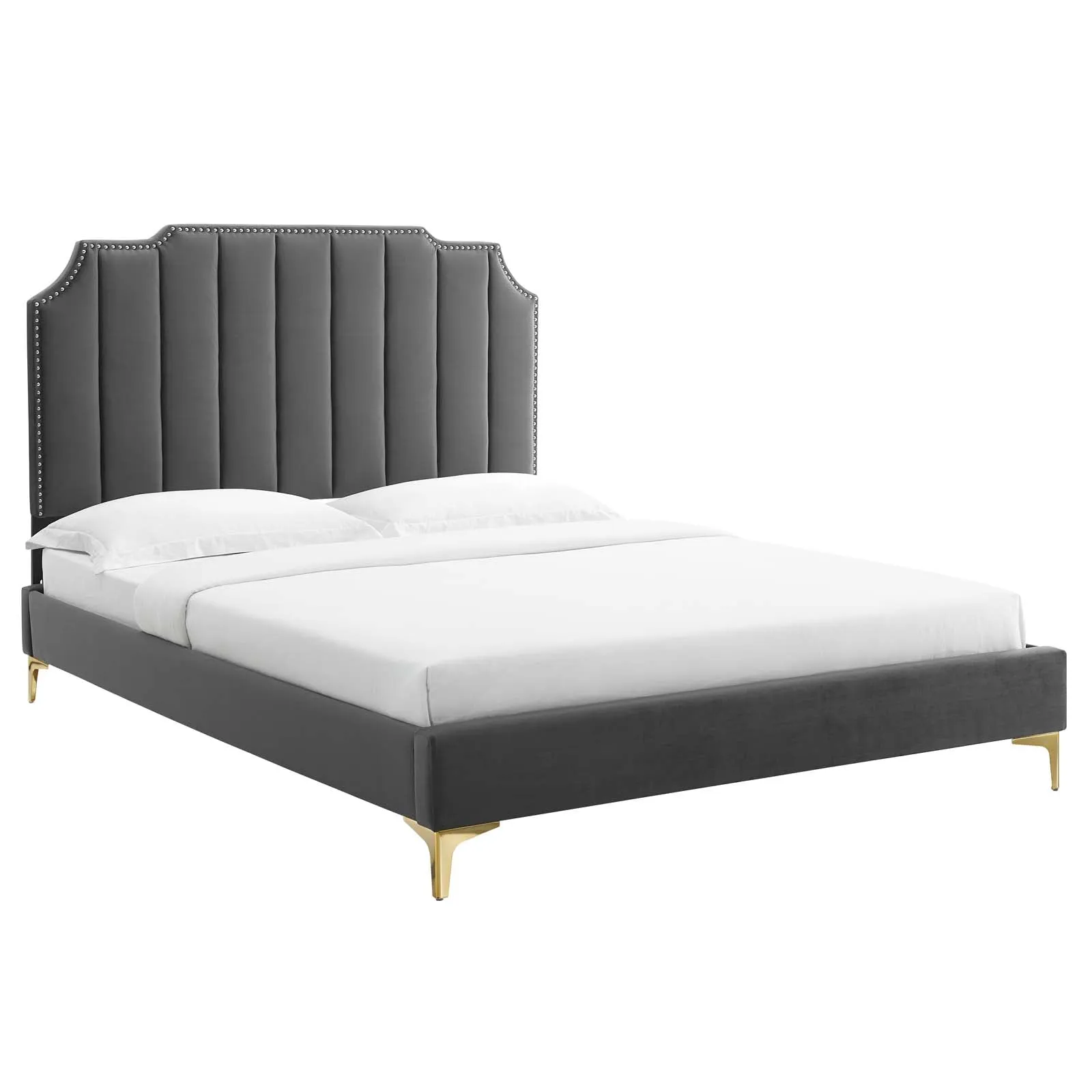 Colette Queen Performance Velvet Platform Bed By Modway - MOD-6583